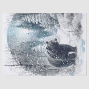 Woodland Winter Black Beer Tissue Paper
