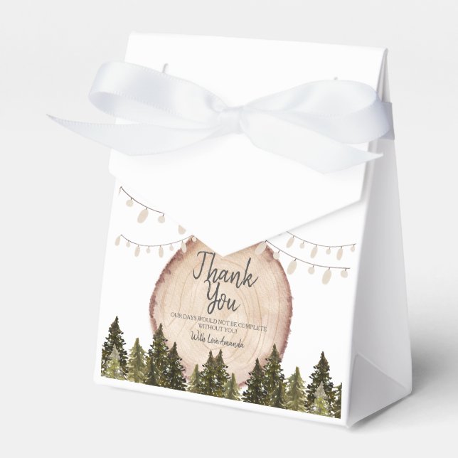 Woodland Winter Forest Baby Shower Favour Box (Front Side)