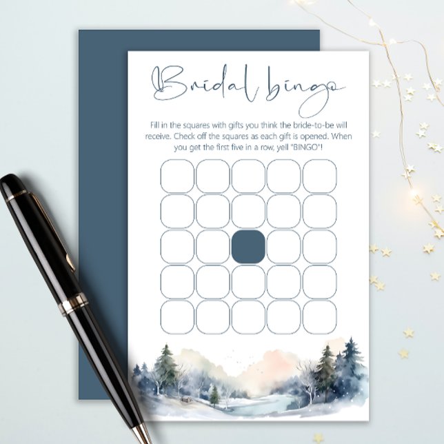 Woodland Winter Forest bridal shower bingo game (Creator Uploaded)
