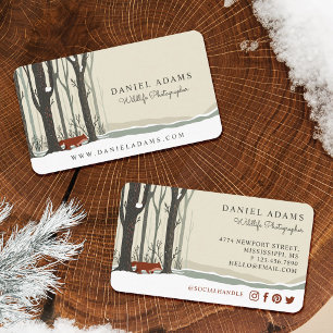 Woodland Winter Forest Fox Wildlife Photographer Business Card