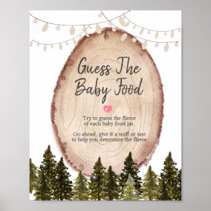 Woodland Winter Forest Guess the Baby Food Poster