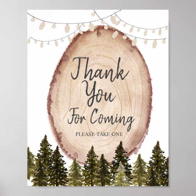 Woodland Winter Forest Thank you for coming Poster (Front)