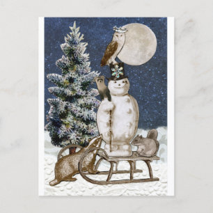 Woodland Winter Gathering Postcard