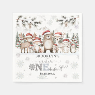 Woodland Winter ONEderland Christmas 1st Birthday Napkin