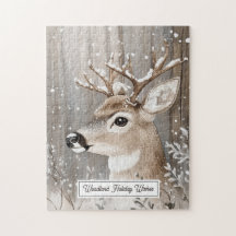 Woodland Winter Stag Snow Christmas