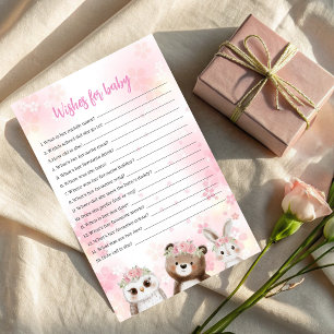 Woodland Wishes for Baby Girl Card