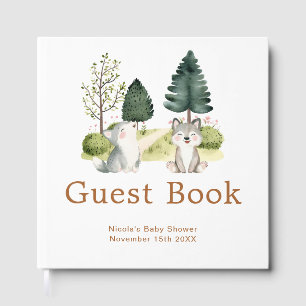 Woodland Wolf Baby Shower Guest Book