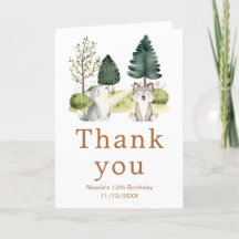 Woodland Wolf Birthday Card