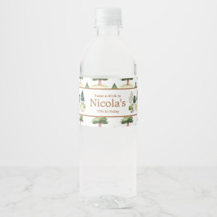 Woodland Wolf Birthday Party Water Bottle Label