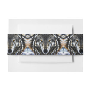 Woodland Wolf Inspirational Portrait Invitation Belly Band