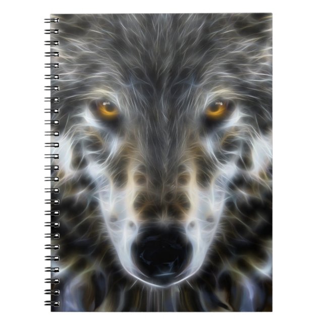 Woodland Wolf Inspirational Portrait Notebook (Front)