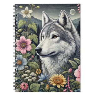 Woodland Wolf Spiral Notebook   Wolf-Themed 