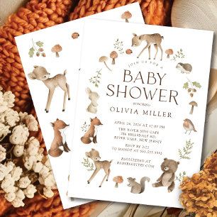 Woodland Wonder Baby Shower Invitation