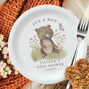 Woodland Wonder Bear Paper Plate