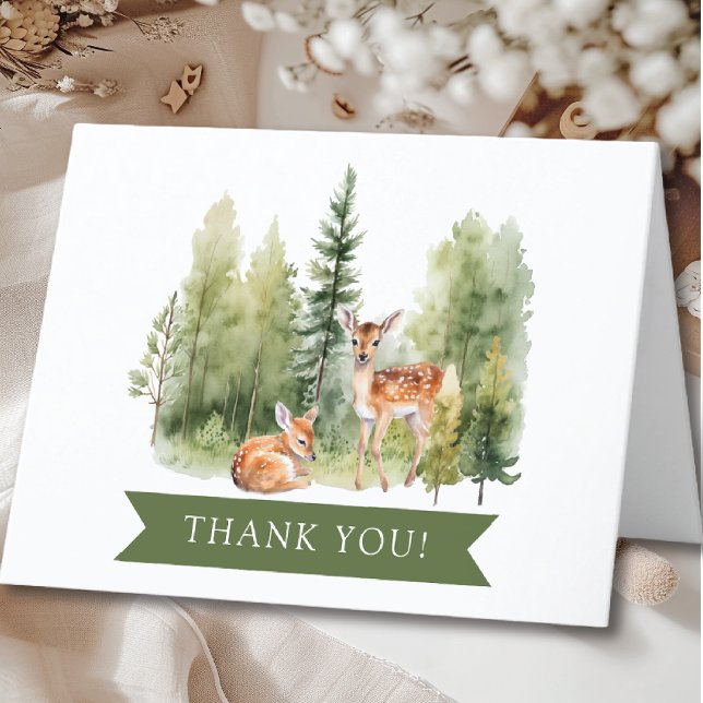 Woodland Wonder Deer Baby Shower Thank You (Creator Uploaded)
