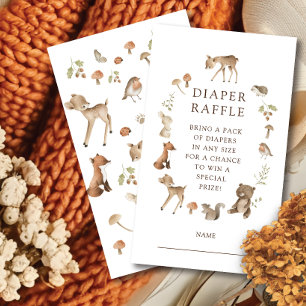 Woodland Wonder Diaper Raffle Ticket Enclosure Card