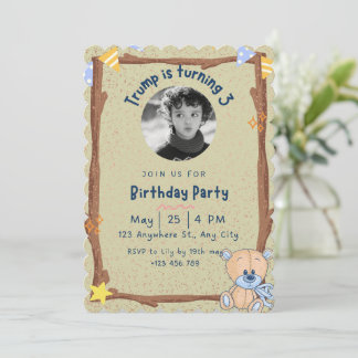 "Woodland Wonderland Birthday Bash"  Invitation