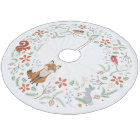 Woodland Wreath Christmas Tree Skirt Red
