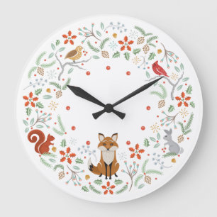Woodland Wreath Clock