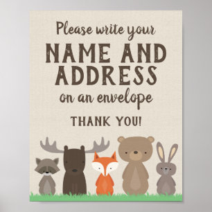 Woodland Write Your Name and Address on Envelope Poster