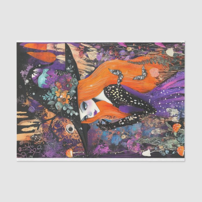 Woodland Wtich Decoupage Tissue Paper (Front)