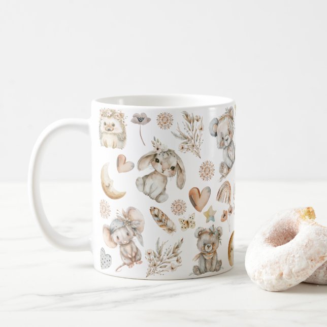 Woodlands Animals Coffee Mug (With Donut)