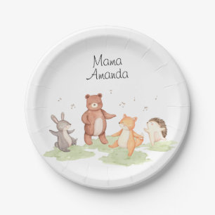 Woodlands Animals Dancing Forest Picnic Paper Plate