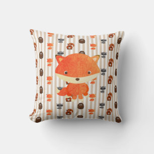 Woodlands Animals Fox Throw Pillow