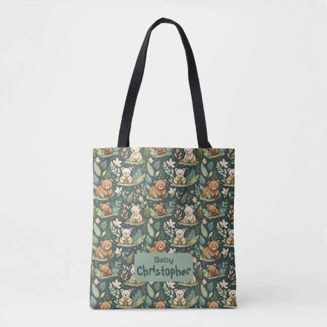 Woodlands Bear Tote Bag (Front)