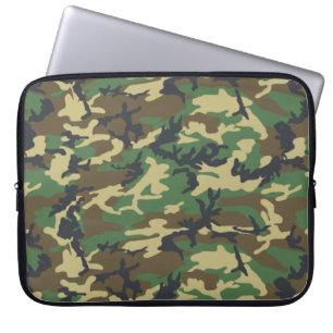 Woodlands Camouflage Outdoorsman Gift Laptop Sleeve