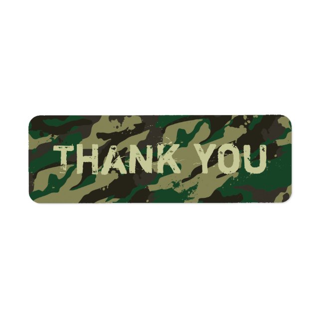 Woodlands camouflage return address label (Front)