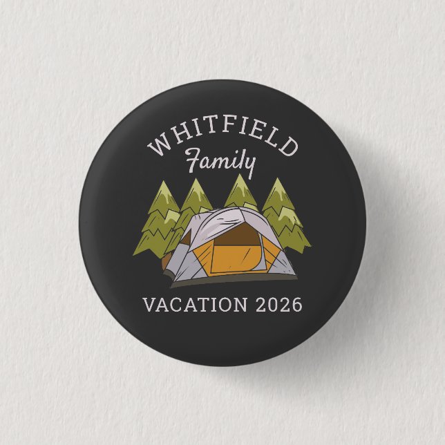 Woodlands Camping Trip Family Reunion Custom 3 Cm Round Badge (Front)