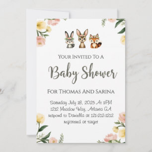 Woodlands Design Baby Shower  Card