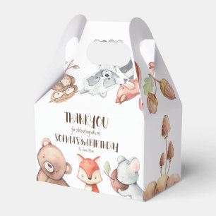Woodlands forest animals birthday personalized favour box