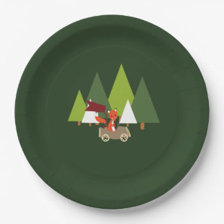 Woodlands forest fox party baby shower plates
