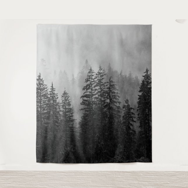 Woodlands Forest Pine Trees Mural | Wall Tapestry (Front)
