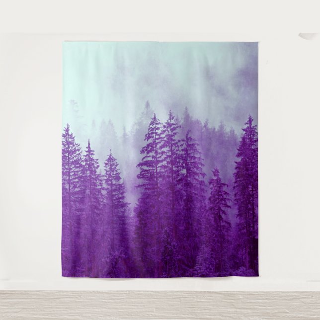 Woodlands Forest Pine Trees Mural | Wall Tapestry (Front)