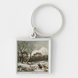 Woodlands in Winter Key Ring