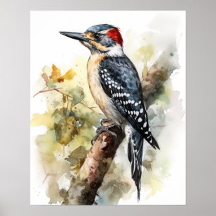 Woodpecker Bird Art Print Poster
