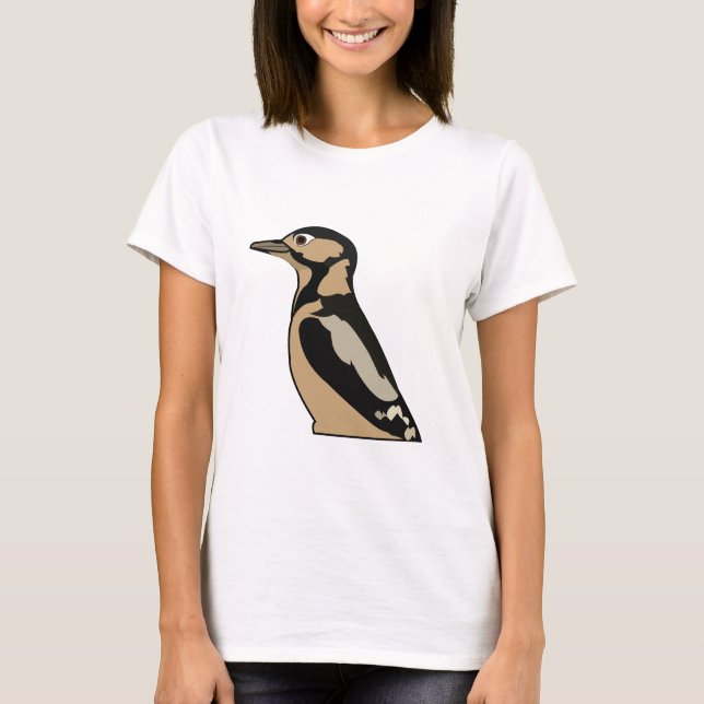 Woodpecker Bird Cute Illustration T-Shirt (Front)