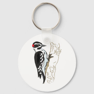 Woodpecker illustration key ring