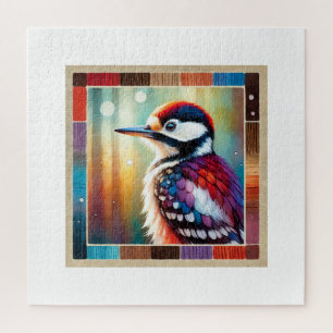 Woodpecker in the Forest 051124AREF112 - Watercolo Jigsaw Puzzle