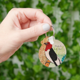 Woodpecker in the Forest Key Ring
