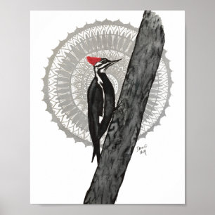 Woodpecker Mandala 8x10 Print