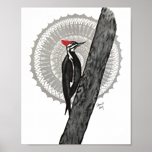 Woodpecker Mandala 8x10 Print (Front)