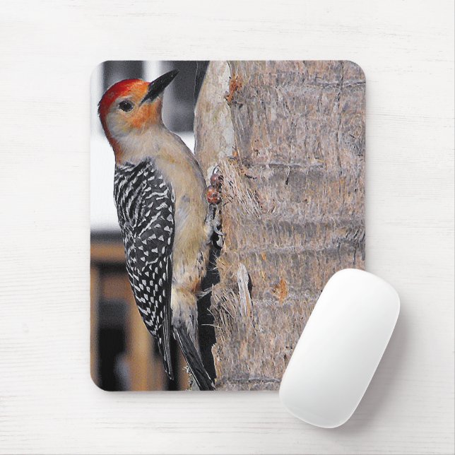 Woodpecker Portrait Mouse Pad (With Mouse)