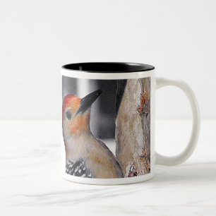 Woodpecker Portrait Two-Tone Coffee Mug