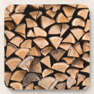 Woodpile background coaster