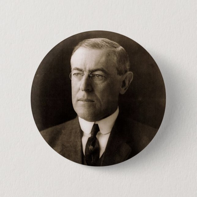 Woodrow Wilson 6 Cm Round Badge (Front)