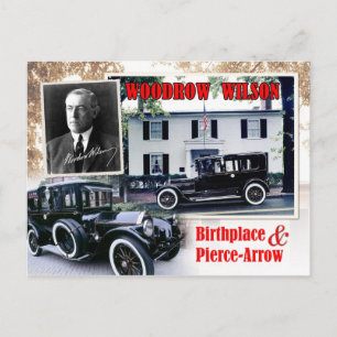 Woodrow Wilson Birthplace & Pierce-Arrow Limousine Postcard